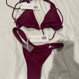 White Fox Boutique Burgundy Bikini